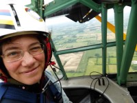 Elizabeth Wein in a Lysander WW2 aircraft